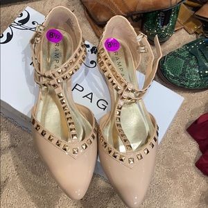 Rampage ankle strap studded flats sz 8.5